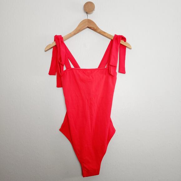 NEW Alexandra Miro Audrey Ribbed Ribbon Strap One Piece Swim Suit - Picture 3 of 16